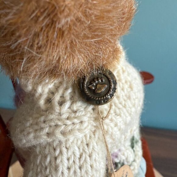 Vintage Boyds Bear Plush 8" Edmund T. Bear 1997 w Heart Sweater Pastel Bibs Tags - Picture 7 of 10